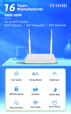 ODM CAT4 300mbps Broadband 4G Router WCDMA LTE Wireless For Rural Area